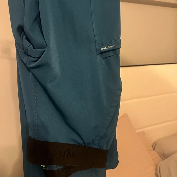 Turquoise Colored Healing Hands Scrub Pants - Picture 1 of 4